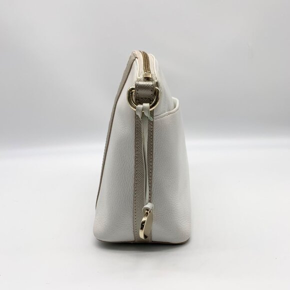 Brahmin White and Macaroon Lady Vineyard Croc Embossed Mini Duxbury Bag - Picture 3 of 12